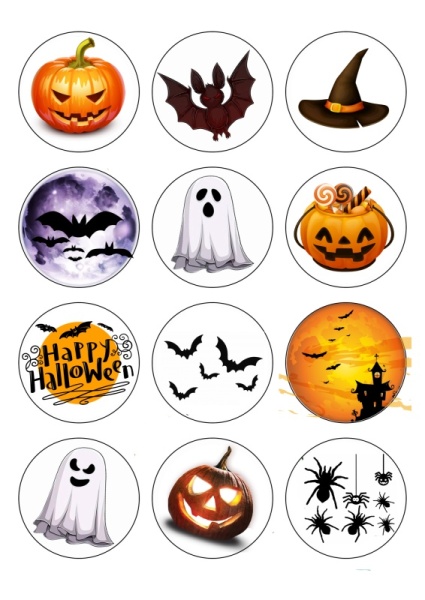 Хэллоуин капкейки №3, картинка на сахарной бумаге