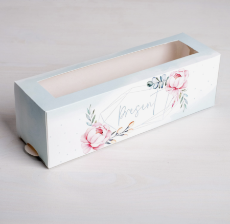 Коробка для макарон «Сладкий подарок», 180*55*55 мм