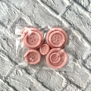 Фигурка из шоколадной глазури "Набор. Пуговицы", розовый