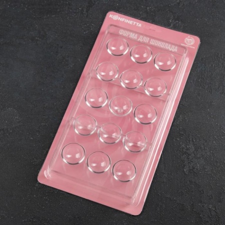 Форма поликарбонатная Полусфера 3,2 см, 28×14 см, 15 ячеек