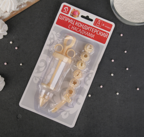 Шприц кондитерский Доляна «Cластена», 8 насадок, 17×5×5 см