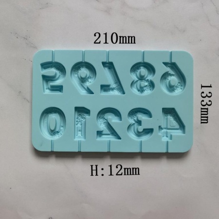 Силиконовая форма для леденцов «Цифры фактурные», 10 ячеек