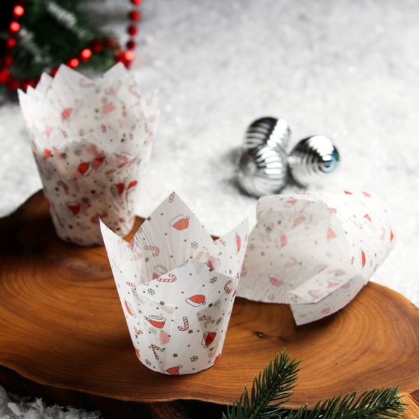 Капсула бумажная ТЮЛЬПАН d50x80 мм, Новый год, 1 шт