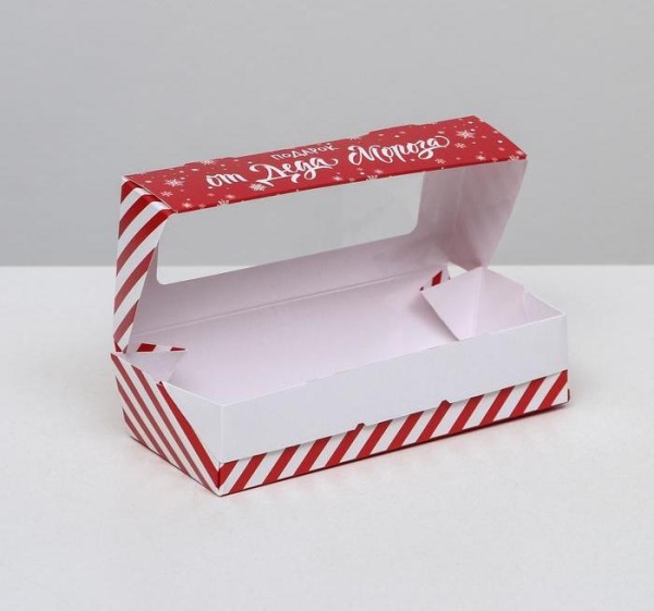 Коробочка для макарон «От деда Мороза», 170*70*40 мм