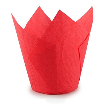 Капсула бумажная ТЮЛЬПАН d50*80 мм, красный, 1 шт