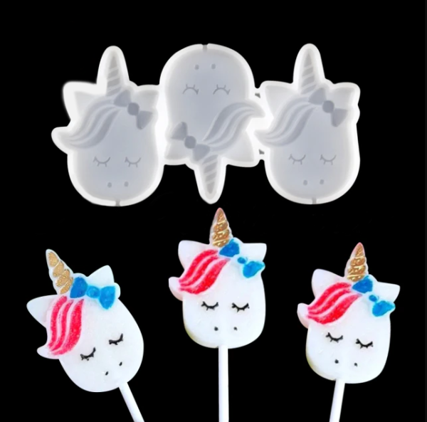 Силиконовая форма для леденцов "Единорожки"