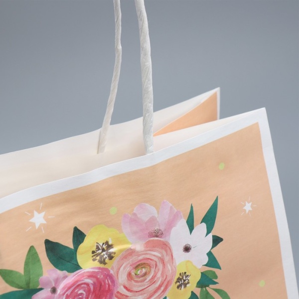 Пакет подарочный крафтовый «Праздничный торт», 22 × 25 × 12 см