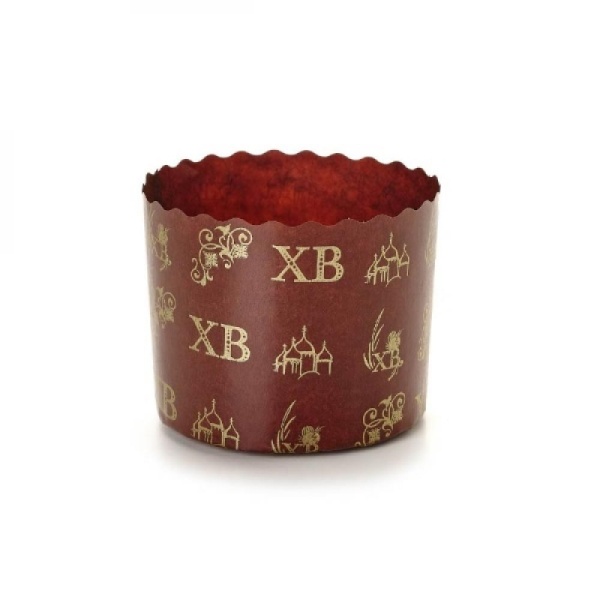 Форма бумажная для кулича на 100 гр Золото ХВ,  d 70*60 мм