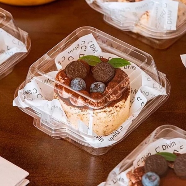 Коробка для бенто-торта и моти ПРОЗРАЧНАЯ, пластик, 145*145*75 мм, 1 шт