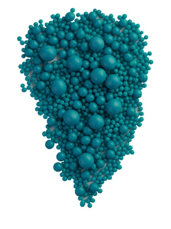 Взорванные зёрна риса №147 "Жемчуг Темная бирюза 3-10 мм", 50 гр