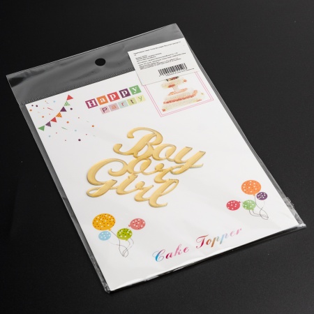 Акриловый топпер «Boy or Girl», 6*7 см, золото