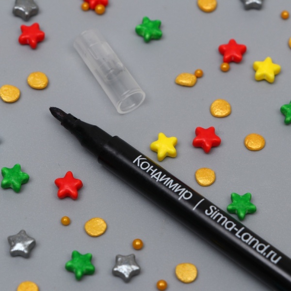 Маркер для украшения десертов 1 шт, цвет черный, 9 см