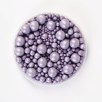 Взорванные зёрна риса "Жемчуг лавандовый 3-10 мм", 50 гр