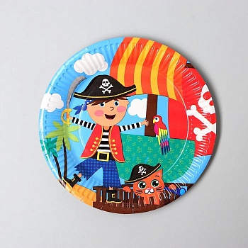 Тарелка бумажная «Пират», 18 см, набор 10 шт