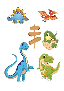 Динозавры №9, картинка на сахарной бумаге