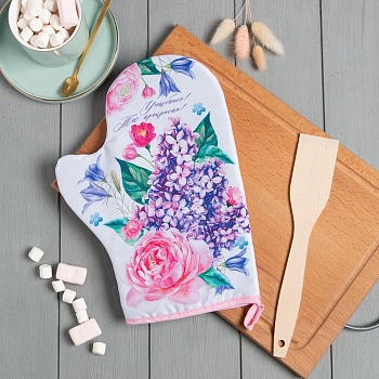 Набор подарочный «Улыбнись», варежка-прихватка 20х28 см, лопатка деревянная