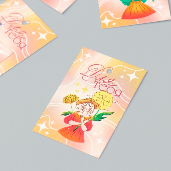 Бирка декоративная "Цветы " набор 10 шт (5 видов) 4х6 см Бирка декоративная "Цветы " набор 10 шт (5 видов) 4х6 см