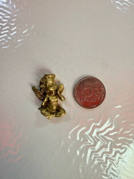 Фигурка из шоколадной глазури "Ангелочек", 3,5 см, золото