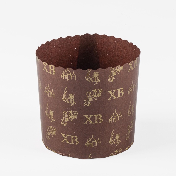 Форма бумажная для кулича на 150 гр ХВ золото, d70x85 мм