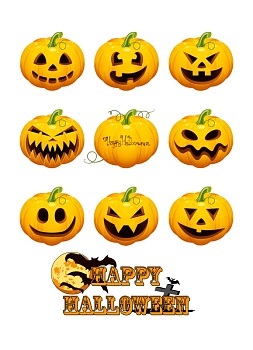 Хэллоуин тыквы №1, картинка на сахарной бумаге