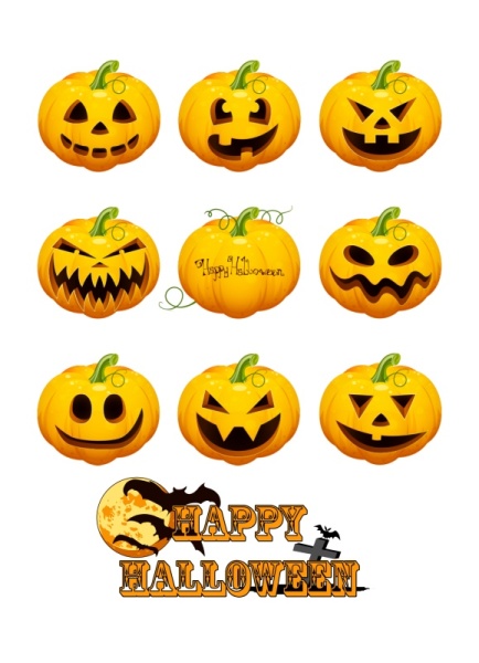 Хэллоуин тыквы №1, картинка на сахарной бумаге