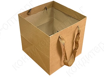Пакет для торта с квадратным дном 30х30х30 см, крафт