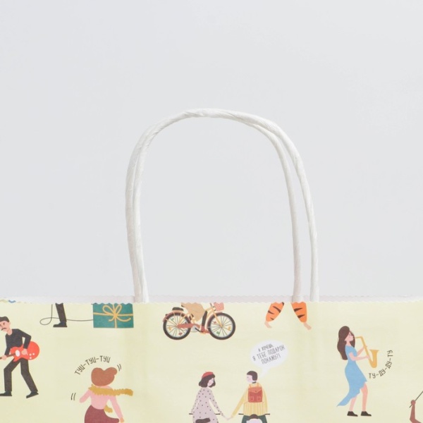 Пакет подарочный крафтовый «С днём рождения», 22 × 25 × 12 см