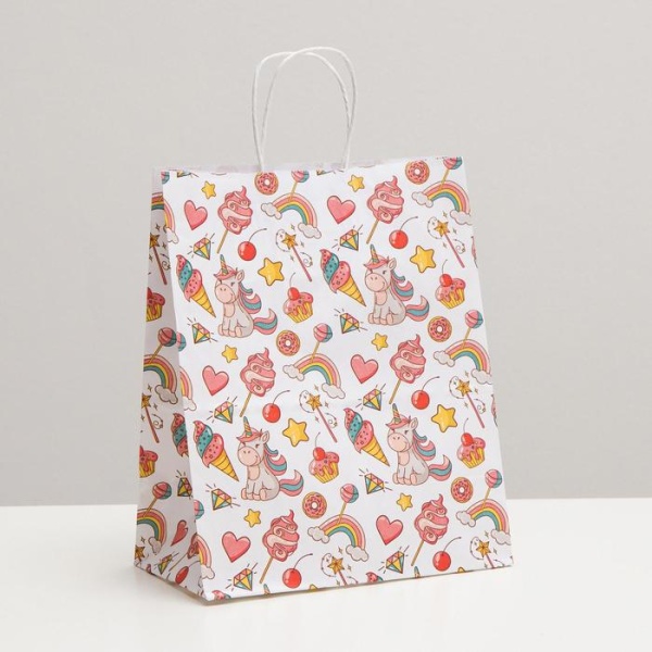 Пакет подарочный крафтовый «Радость», 22 х 12 х 27 см