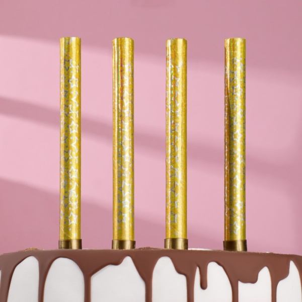 Набор тортовых свечей "Фонтаны", 10 см, 4 шт