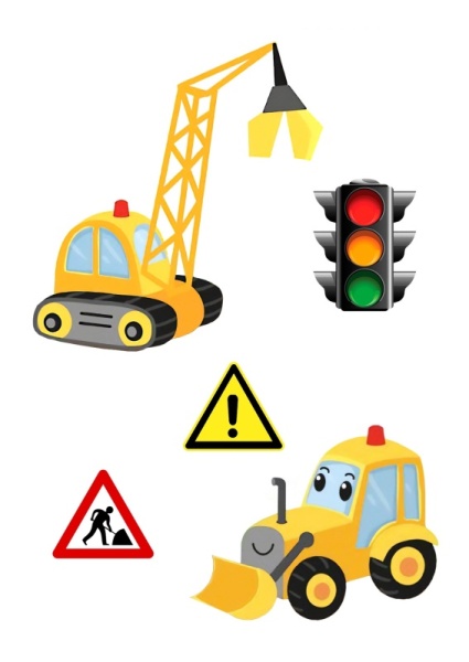 Строительная техника №6, картинка на сахарной бумаге