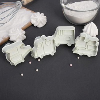 Набор плунжеров кондитерских Доляна «Машинки», 4 шт, 5*6 см