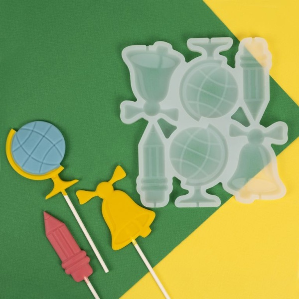 Силиконовая форма для леденцов "Школьный набор"