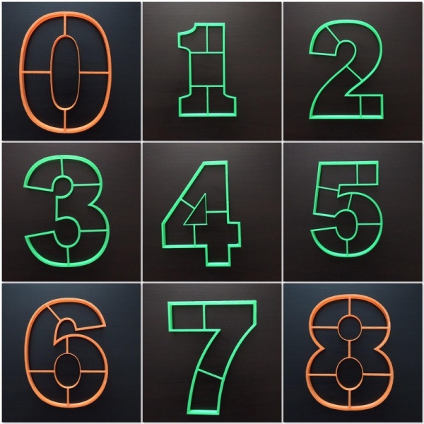 Набор форм вырубок для торта Цифры 0-8, размер 25 см, 9 шт, пластик