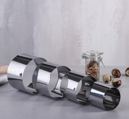 Набор форм для бенто-тортов, высота 5 см, диаметры колец: 10 см, 9 см, 8 см, 6 см