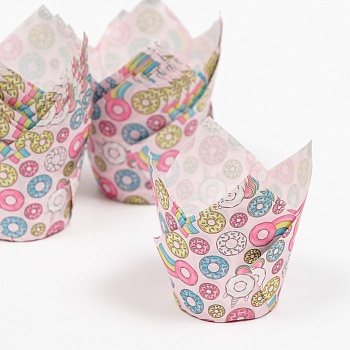 Капсула бумажная ТЮЛЬПАН d50*80 мм, пончики, 1 шт