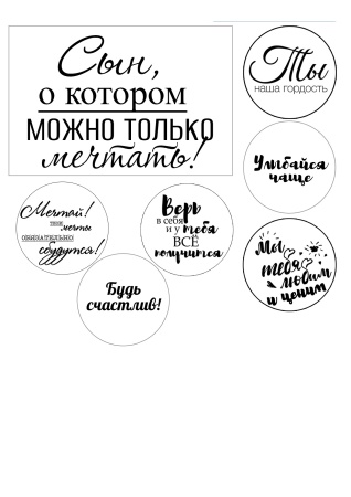 Сыну №1, картинка на сахарной бумаге