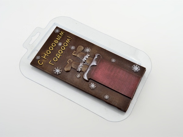 Форма пластиковая для шоколада "Санта в трубе"