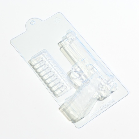 Форма пластиковая для шоколада "Пистолет и патронташ"