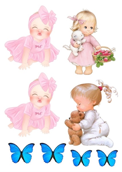 Малышка №2, картинка на сахарной бумаге