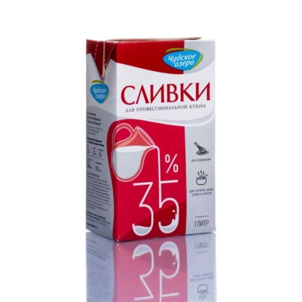 Сливки для взбивания 35% Чудское озеро, бзмж, 1 л