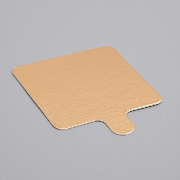 Подложка с держателем (сольерка) КВАДРАТ 75*75 мм, золото/серебро, 1 шт