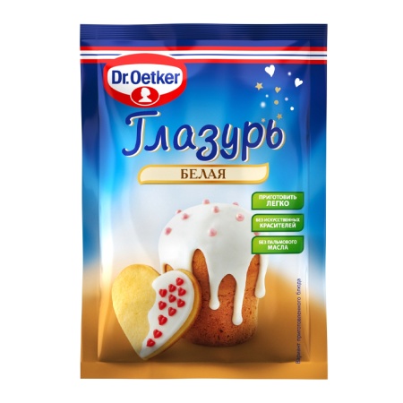 Глазурь сахарная Dr.Oetker, белая, Россия, 90 гр