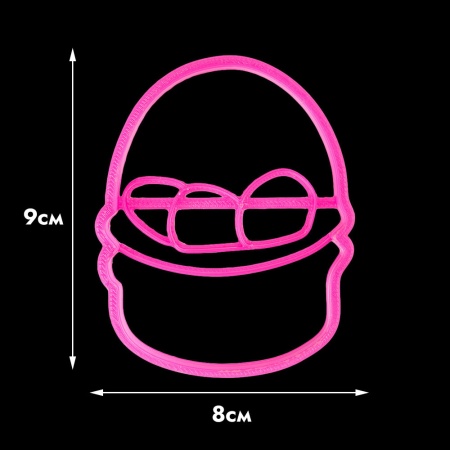 Вырубка для пряника с оттиском "Корзинка с яйцами", 9 см