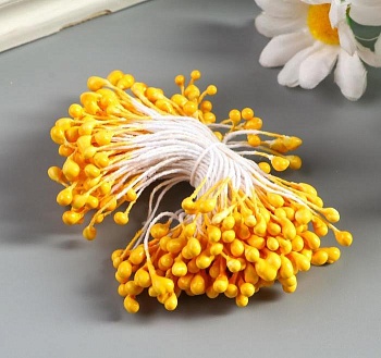 Тычинки "Капельки тёмно-жёлтые" длина 6 см, 10 шт