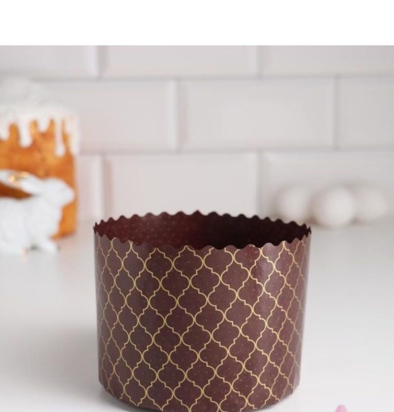 Форма бумажная для кулича на 100 гр Купола,  d70*60 мм