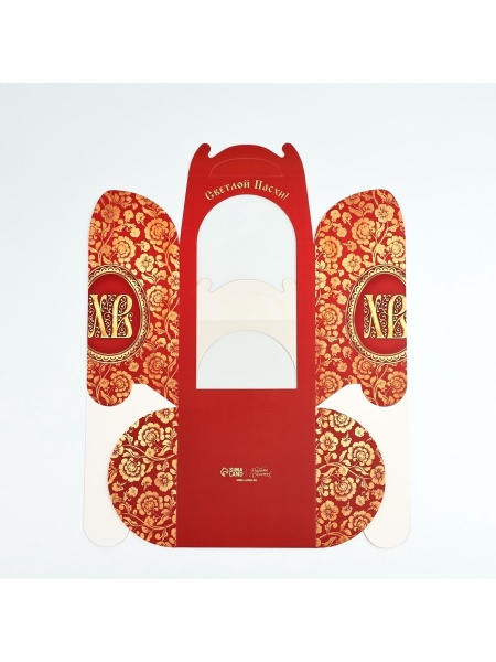 Коробка для кулича с окном "Пасхальная" 15*15*18 см