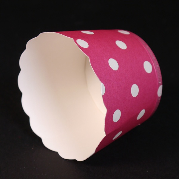 Бумажный стаканчик для кекса d50*45 мм, красный в горох, 1 шт