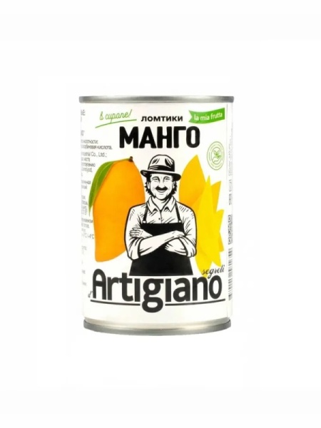 Манго консервированный в сиропе, дольки, Artigiano, 420 мл