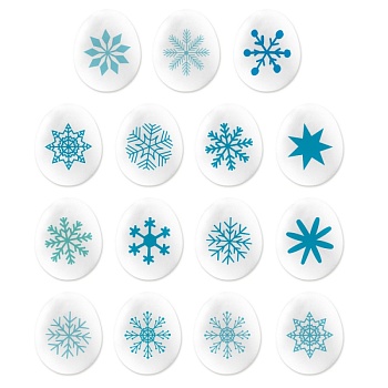 Сахарные фигурки мини-медальоны Снежинки, 10 гр
