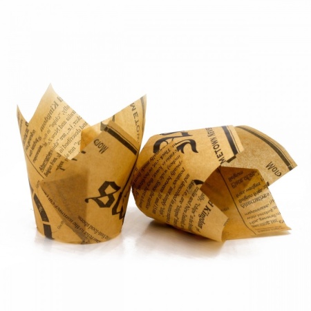 Капсула бумажная ТЮЛЬПАН d50x80 мм, крафт газета, 1 шт